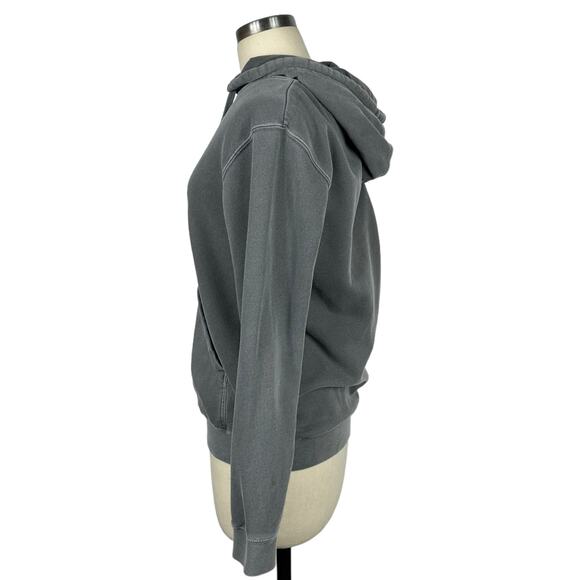 AKASHI-KAMA Gray Oversized Embroidered Logo Hooded Sweatshirt Men's Size XS - Picture 2 of 7